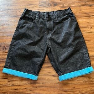 Vintage Rocawear Mens Denim Shorts Black Baggy Loose Jeans Hip Hop Size 40